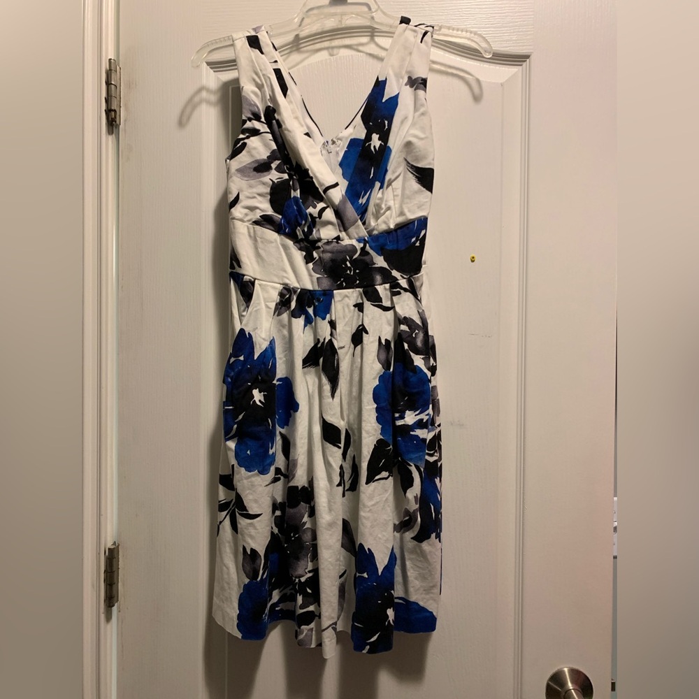 Black, white and Blue Cocktail Dress Size 4